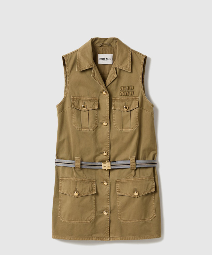 미우미우 후염 코튼 새틴 드레스 MF5714