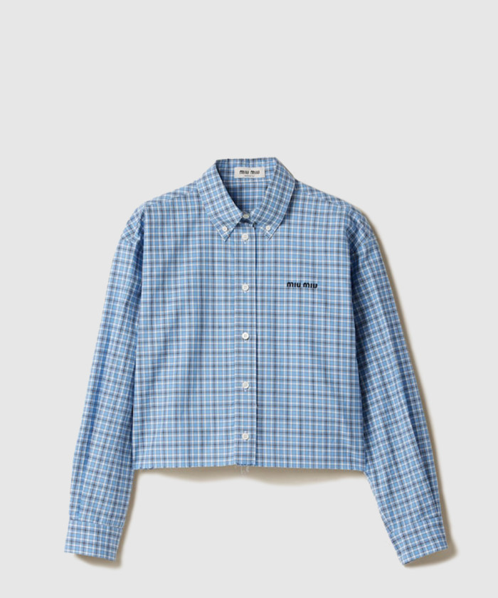 미우미우 체크 포플린 셔츠 MK1659