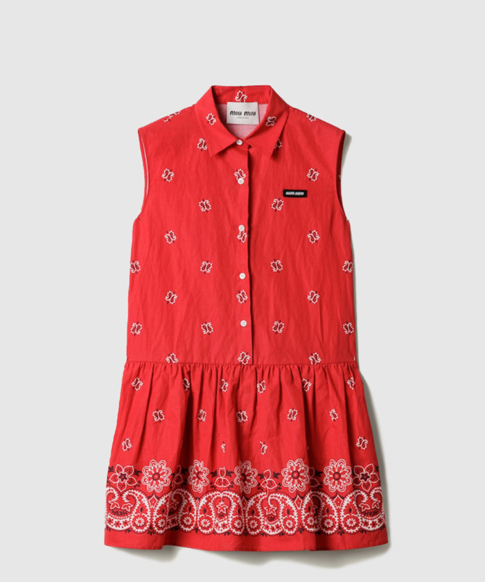 미우미우 슬럽드 포플린 미니 드레스 MF5889