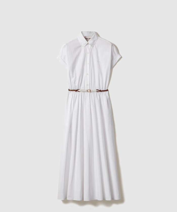 미우미우 포플린 미디 셔츠 드레스 MF5886