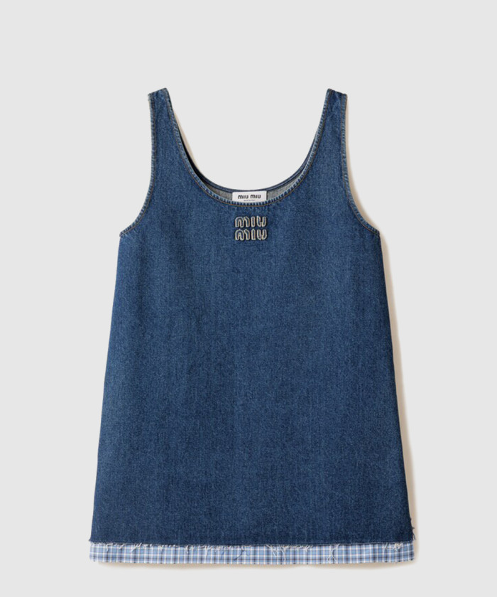 미우미우 워싱 데님 미니드레스 GWA219