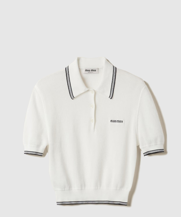 미우미우 코튼 저지 폴로 셔츠 MML956