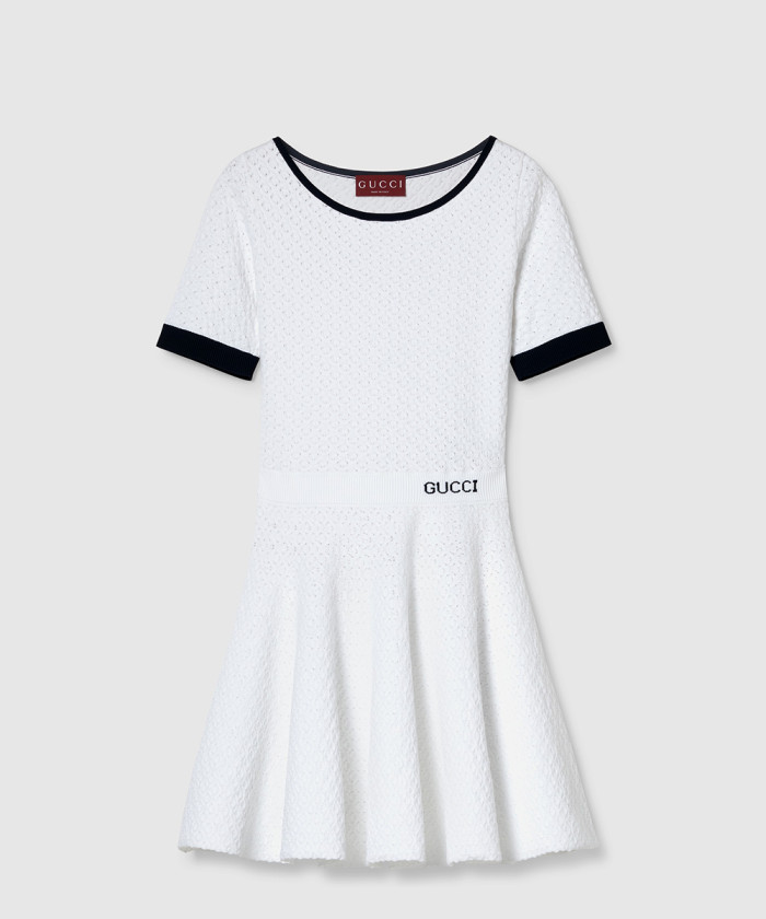 구찌 인타르시아가 있는 패브릭 드레스 818745