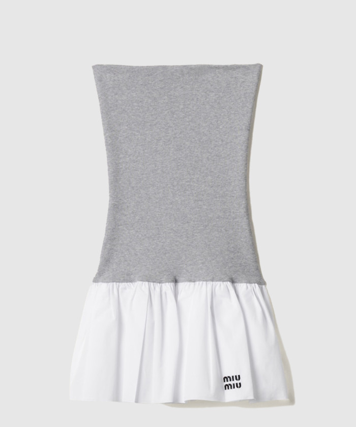 미우미우 포플린 및 저지 미니스커트 MG2466