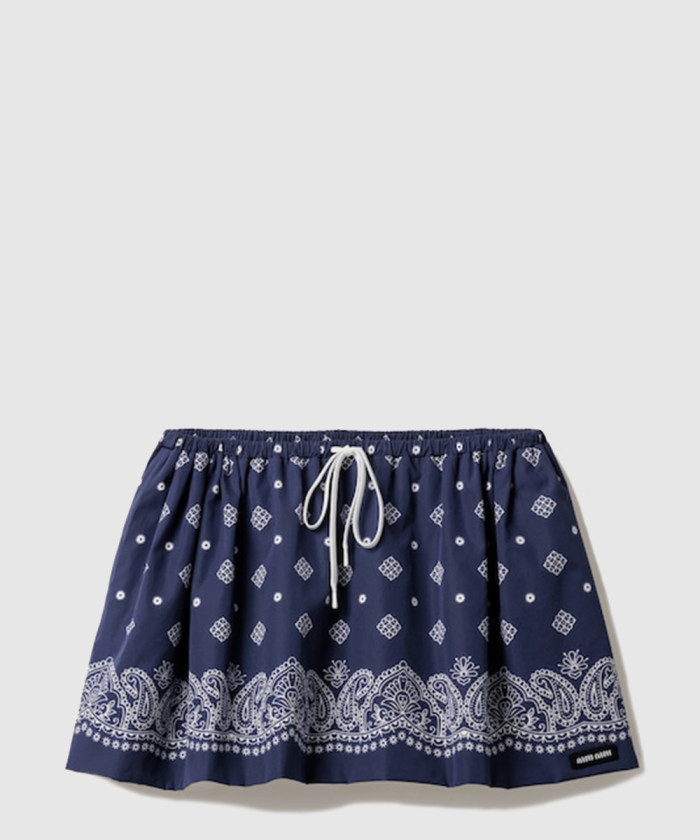 미우미우 반다나 프린트 포플린 미니스커트 MG2404