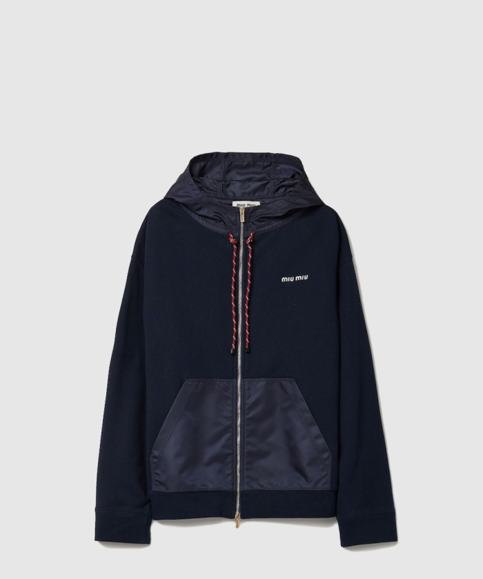 미우미우 코튼 플리스 지퍼 후디 MJL073