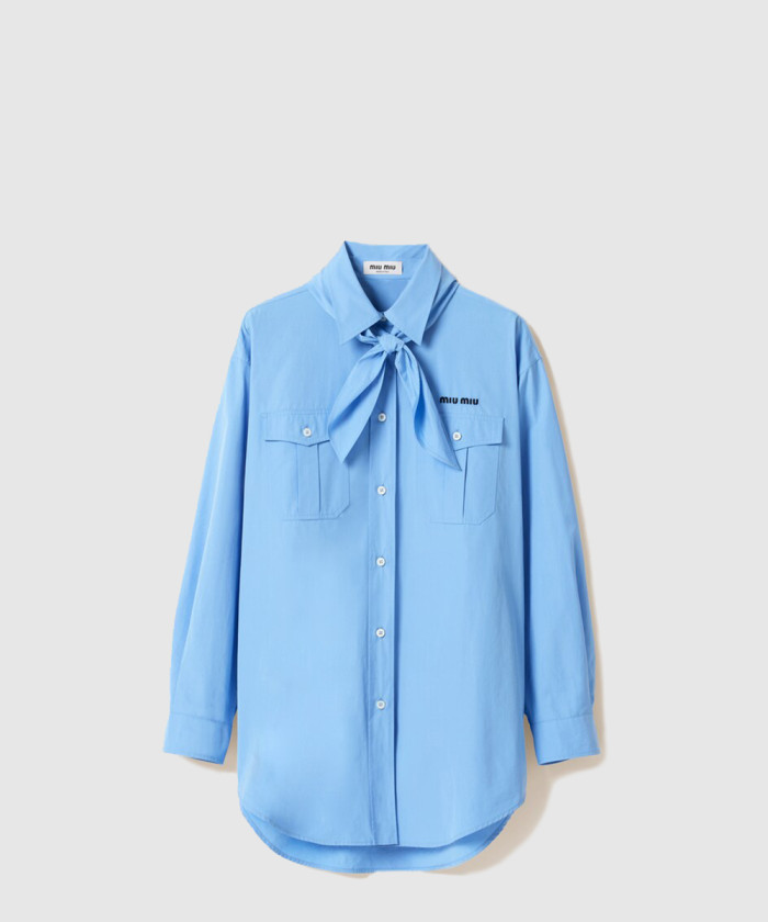 미우미우 스카프가 달린 포플린 셔츠 MK1918