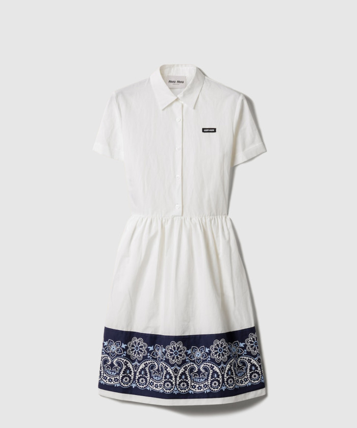 미우미우 프린트 슬럽 포플린 드레스 MF5902