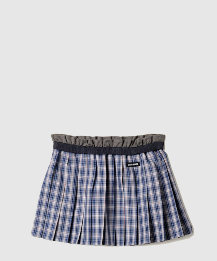 미우미우 플리츠 체크 미니스커트 MG2483