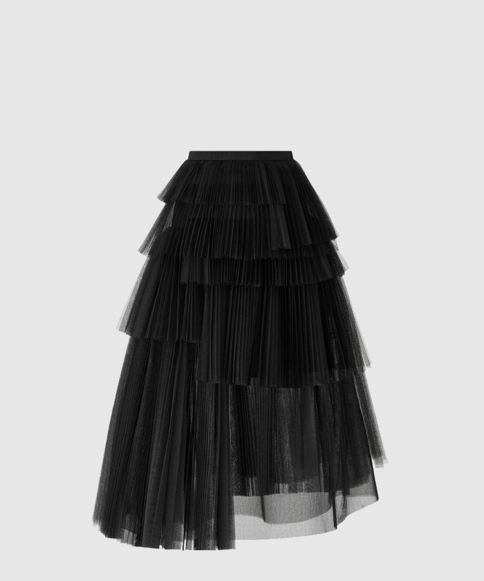 디올 언발란스 플리츠 미디 스커트 541J2