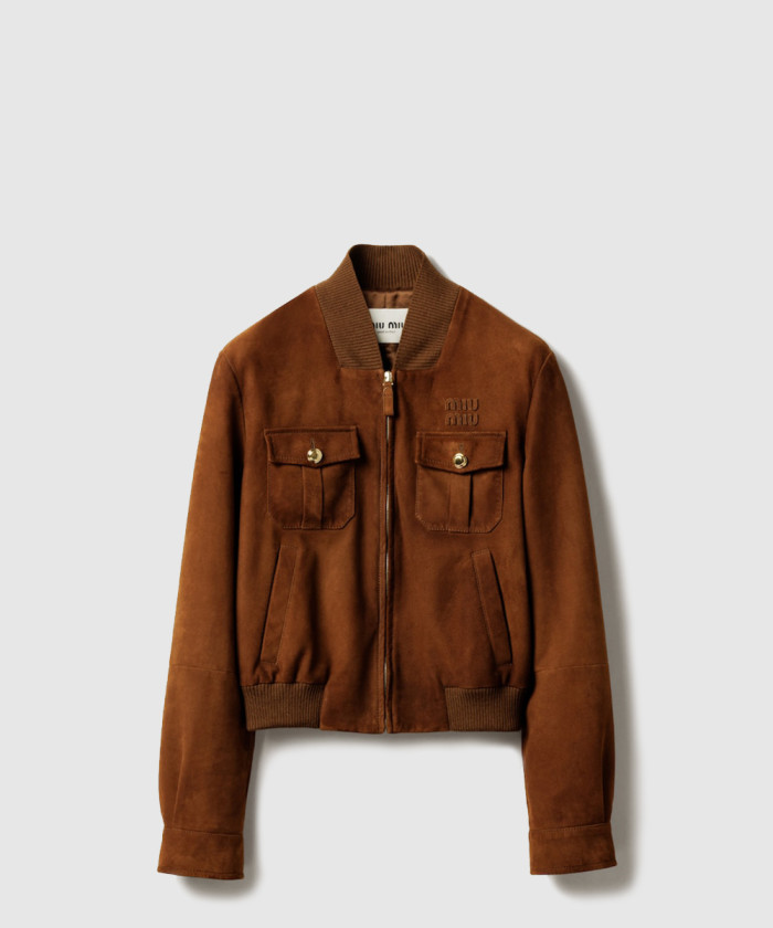 미우미우 왁스 처리된 스웨이드 재킷 MPV931