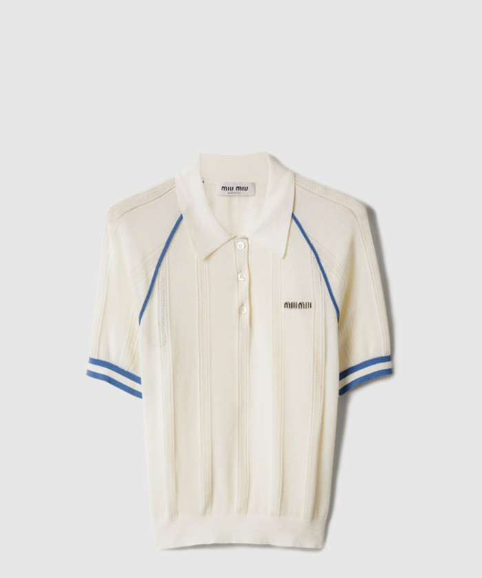 미우미우 코튼 니트 폴로 셔츠 MMLB39