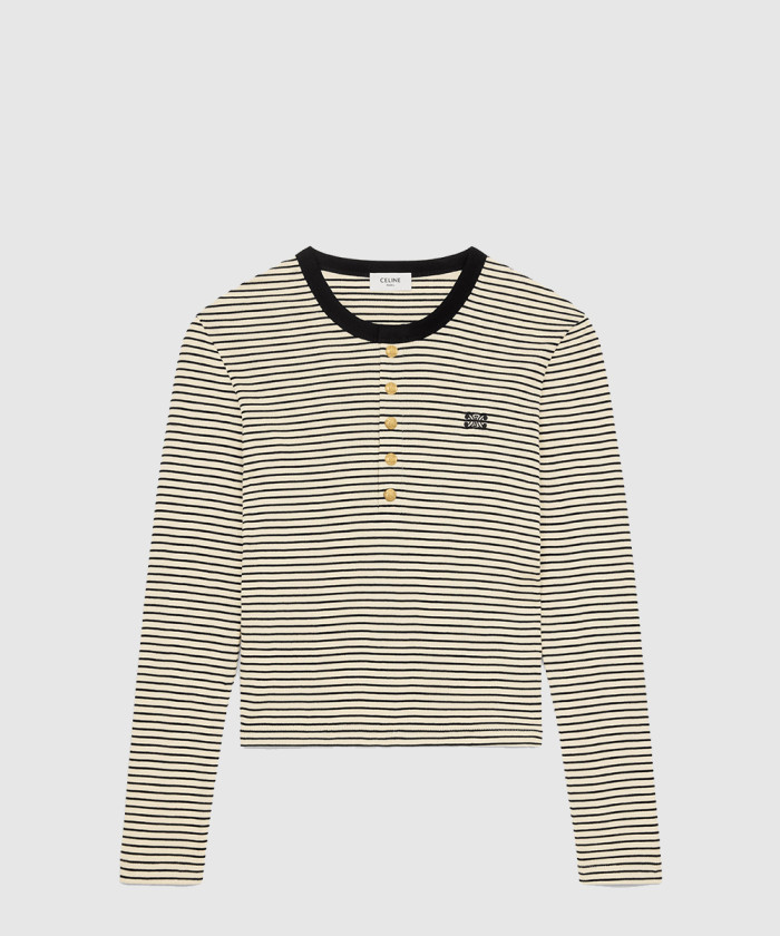 셀린느 트리옹프 티셔츠 스트라이프 코튼 RX03H0