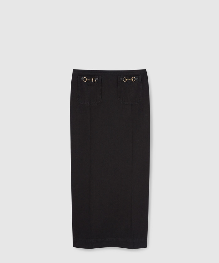 구찌 Horsebit 데님 스커트 832521