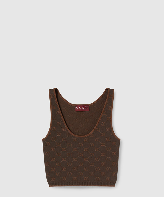 구찌 스트레치 GG 비스코스 자카드 탱크 탑 ‎832793