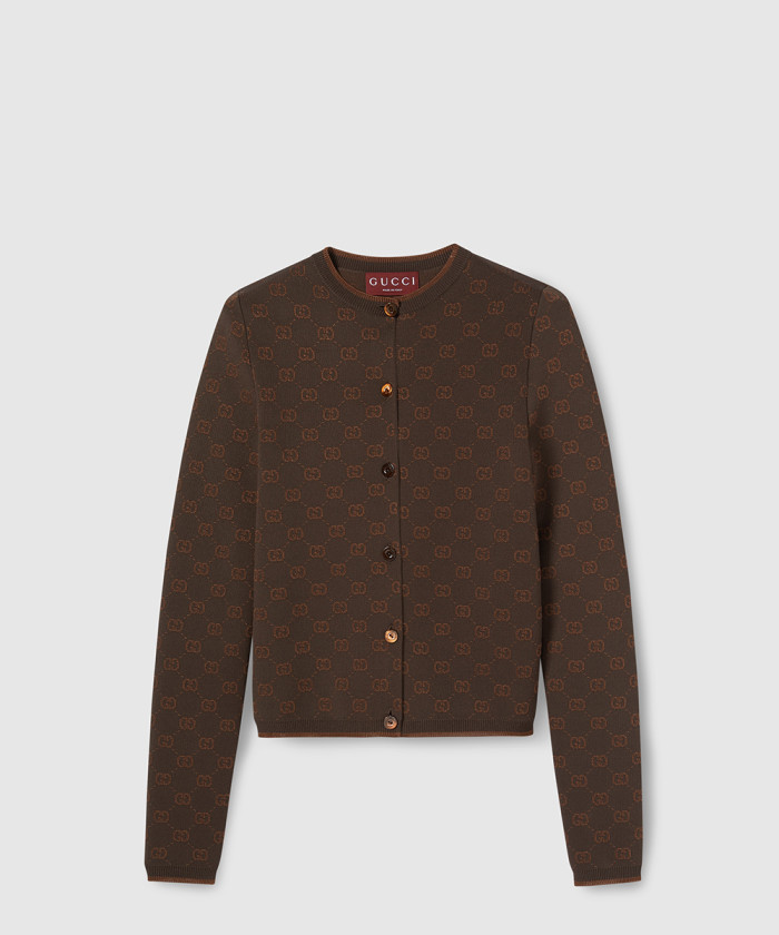 구찌 스트레치 GG 비스코스 자카드 가디건 836187