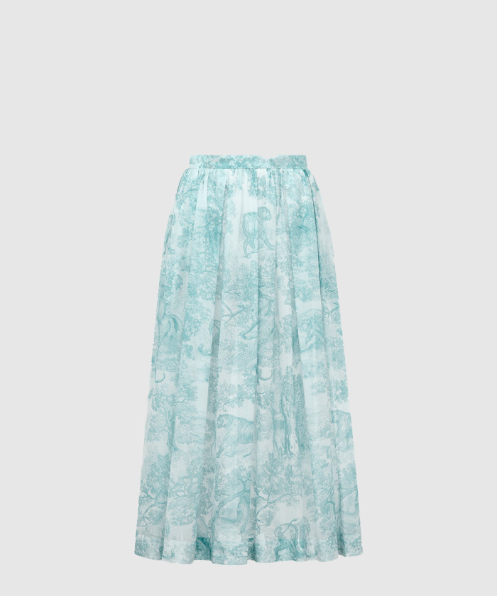 디올 Dioriviera 플레어 미디 스커트 441J9