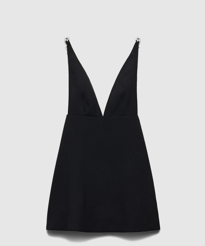 프라다 자수 장식의 사블레 미니 드레스 P3O34R