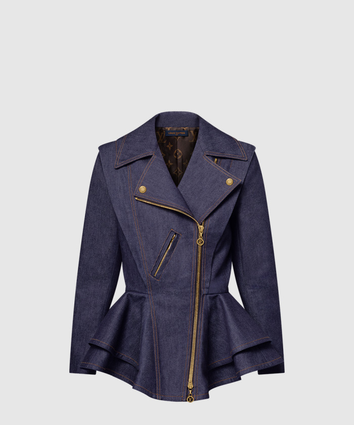 루이비통 데님 플라운스 바이커 재킷 1AHGXK