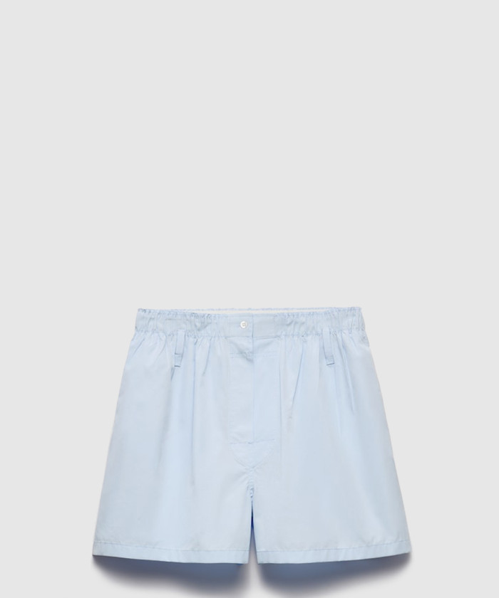 프라다 코튼 포플린 텍스처 쇼츠 P252J