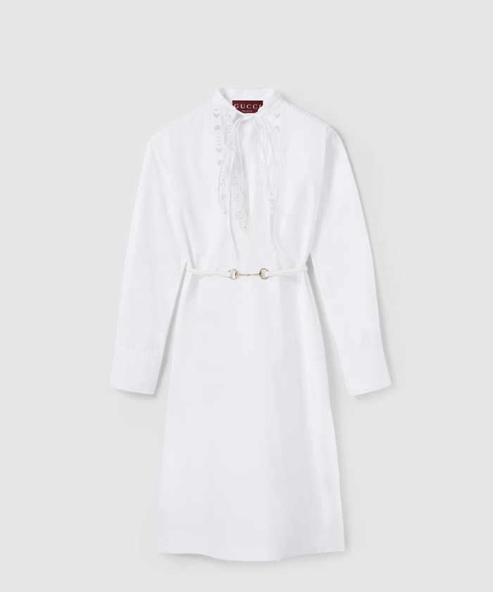 구찌 자수 코튼 포플린 셔츠 드레스 832027