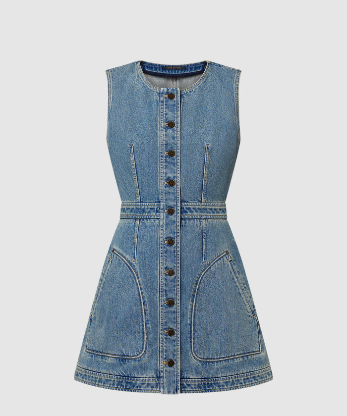 루이비통 버튼 프론트 데님 드레스 1AHHS0