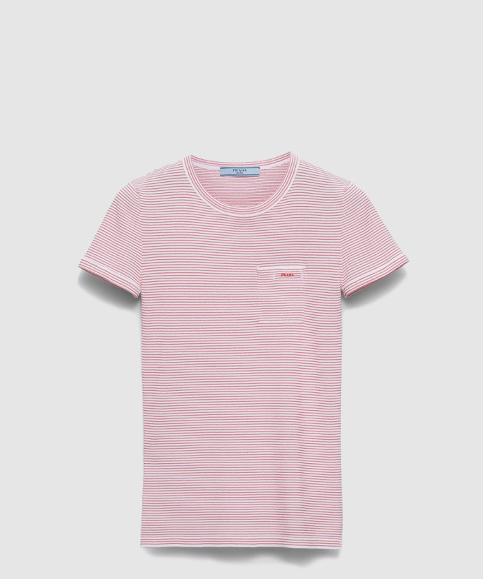 프라다 스트라이프 크루넥 스웨터 P24R2G