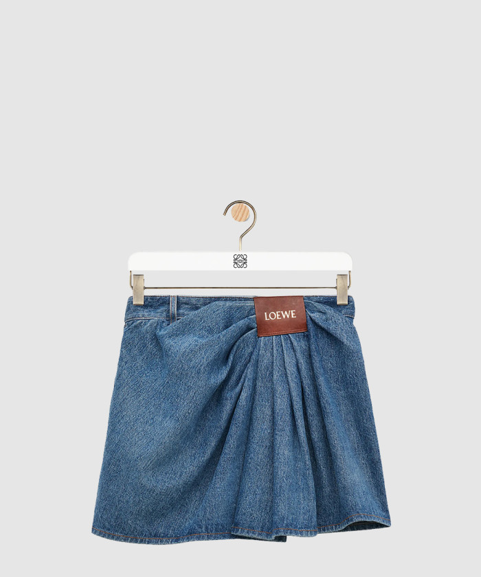 로에베 드레이프 스커트 데님
