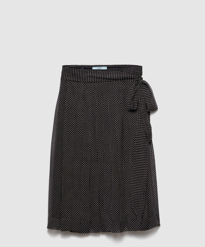 프라다 프린트 시폰 랩 스커트 P191W