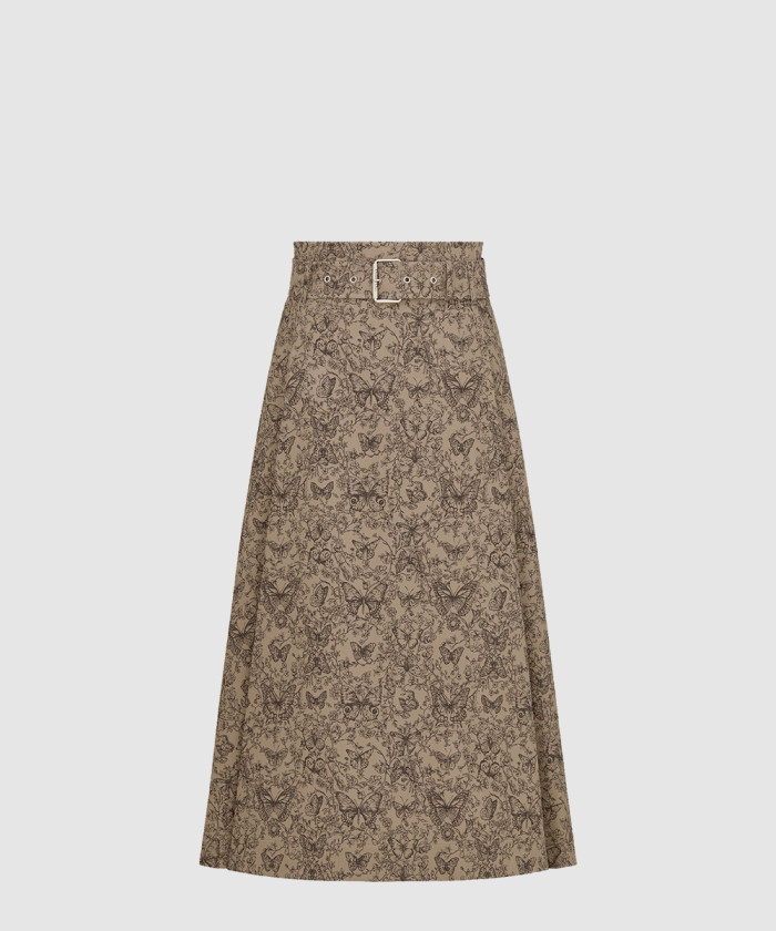 디올 플레어 미디 스커트 521J5