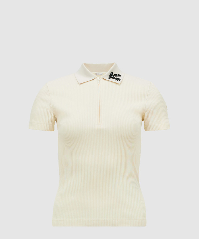 몽클레어 핸드 비즈 코튼 폴로 셔츠