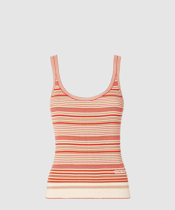 펜디 스트라이프 코튼과 실크 탑 FZXD49