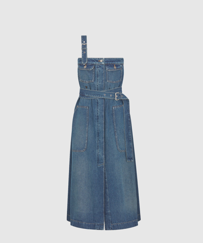 디올 언발란스 미디 드레스 522R1