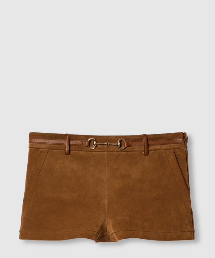 구찌 스웨이드 쇼츠 홀스빗 벨트 ‎815075