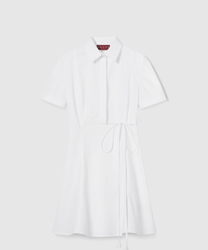 구찌 엠보싱 처리된 헤비 코튼 포플린 드레스 ‎830730