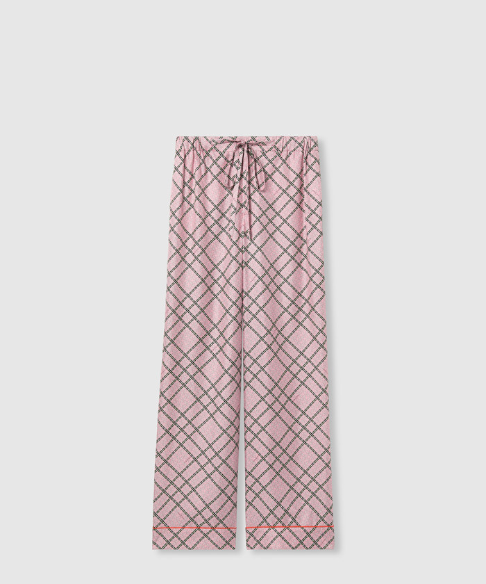 구찌 프린트 실크 트윌 팬츠 804069