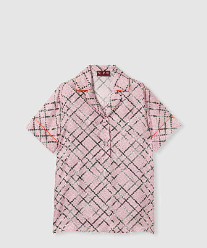 구찌 프린트 실크 트윌 셔츠 805717