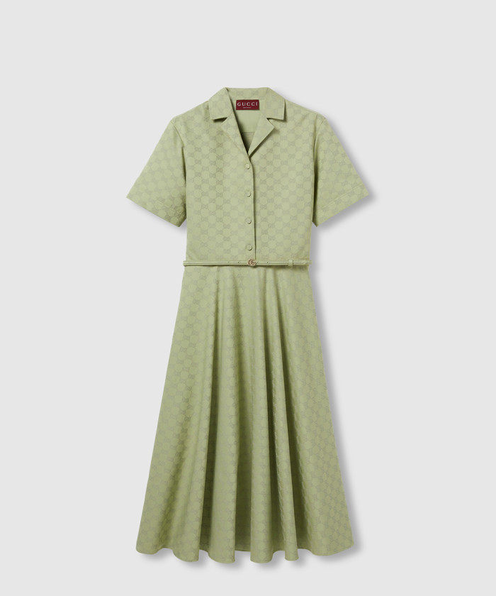 구찌 미디 GG 코튼 개버딘 드레스 818349