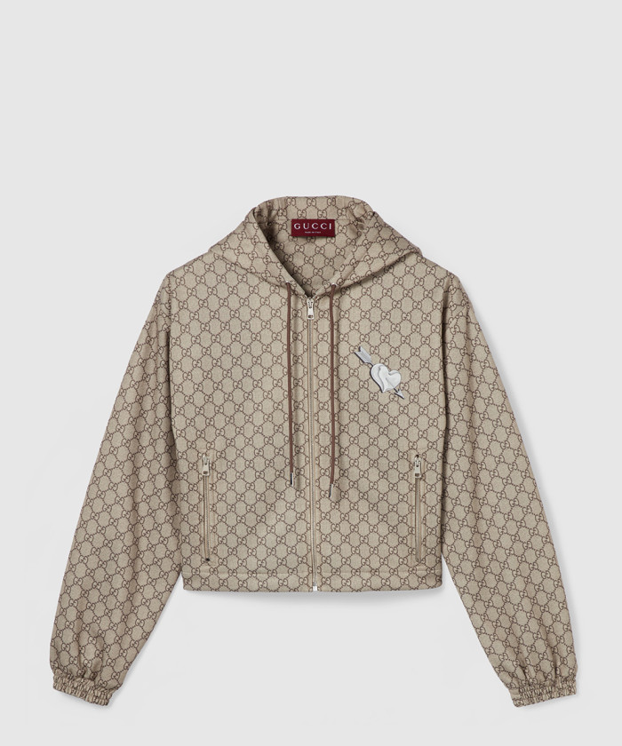 구찌 프린트 테크니컬 저지 지퍼 재킷 838091