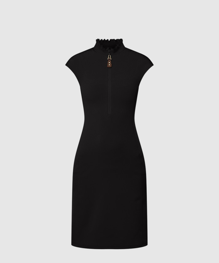 루이비통 러플 칼라 테크니컬 저지 드레스 1AHGTT