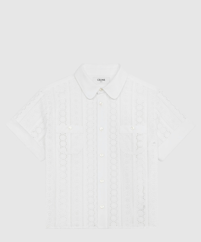 셀린느 셔츠 브로드리 앙글레즈 코튼 RC00A0