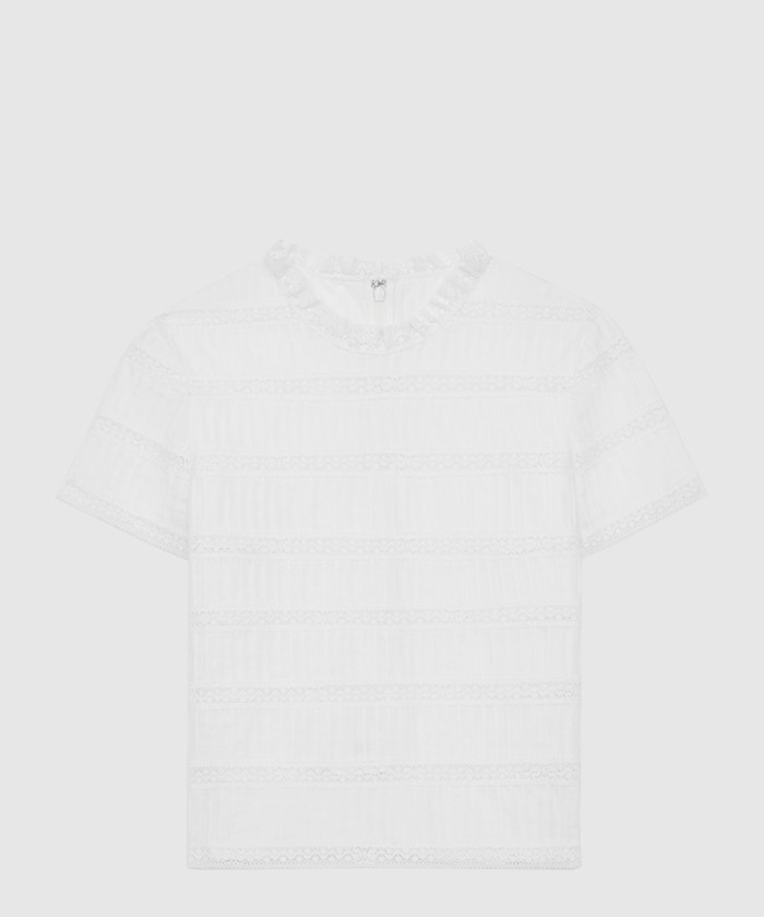 셀린느 자수 트리밍 탑 바티스트 코튼 RB00C6