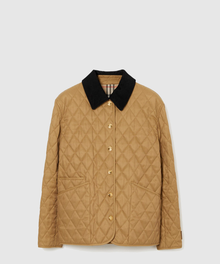 버버리 퀼팅 반 재킷 80498641