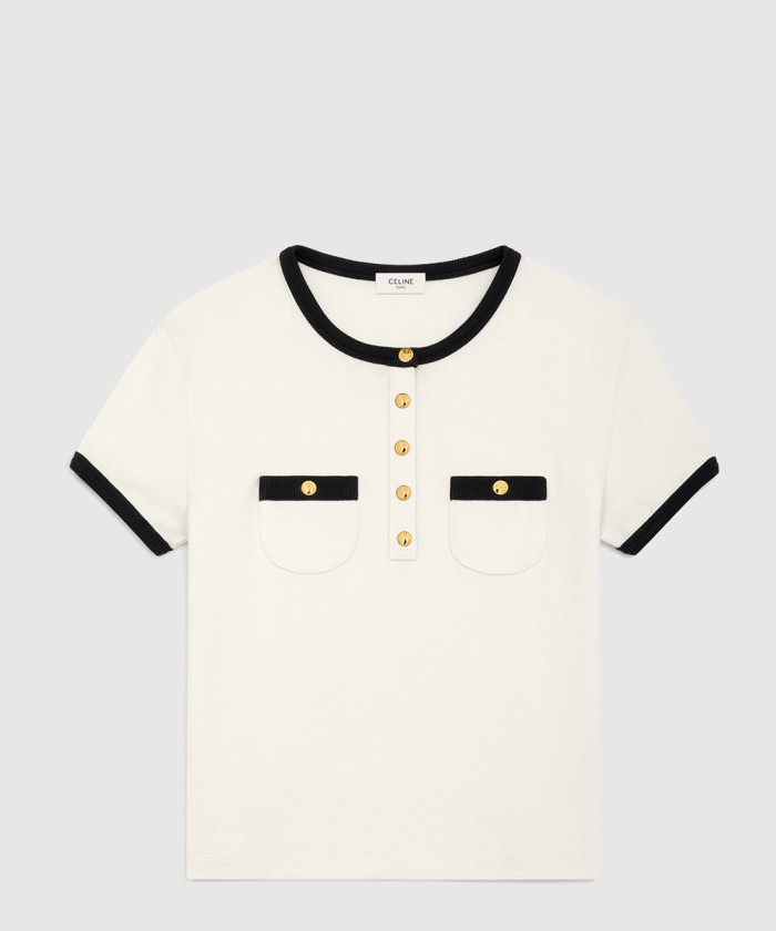 셀린느 크롭 티셔츠 코튼 저지 RX07H0