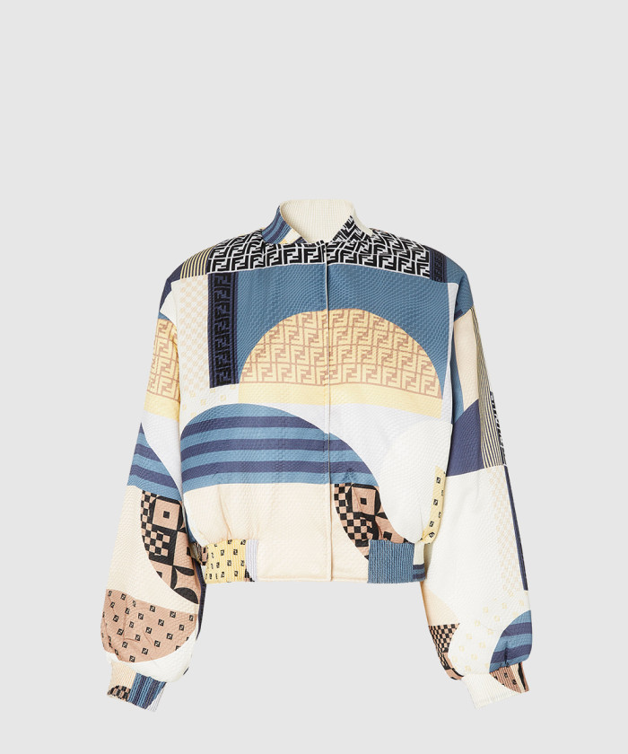 펜디 실크 패치워크 프린트 리버시블 보머 재킷 FJ7823