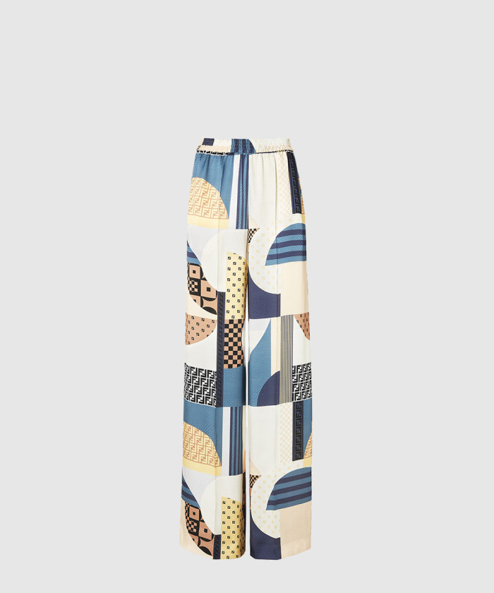 펜디 패치워크 프린트 실크 팬츠 FR6494