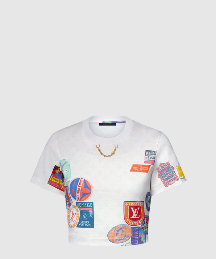 루이비통 마히나 패치 프린트 크롭 톱 1AHITK