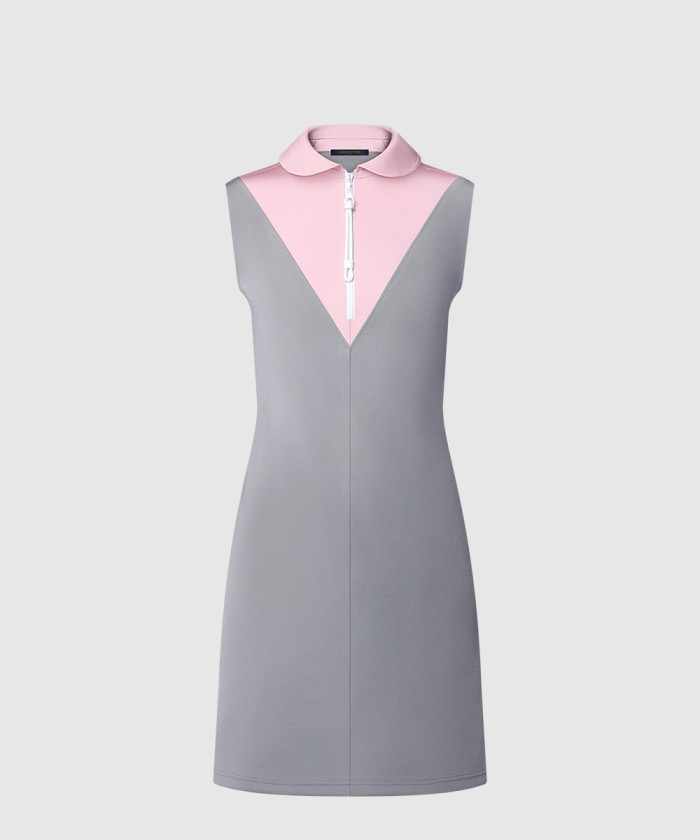 루이비통 컬러 블록 테크니컬 저지 드레스 1AHGU1