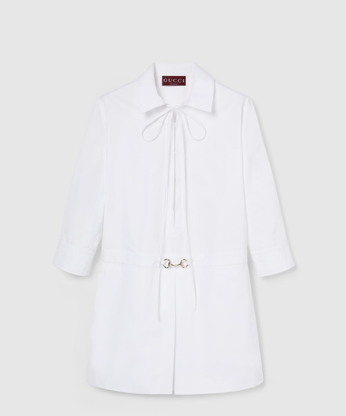 구찌 홀스빗 코튼 포플린 셔츠 드레스 832066