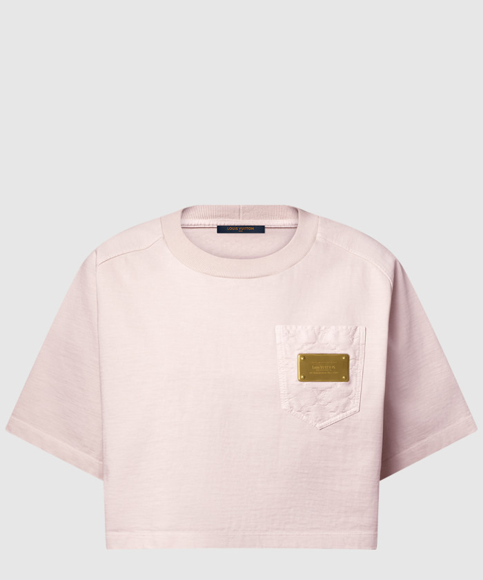 루이비통 로고 포켓 크롭 탑 1AIB46
